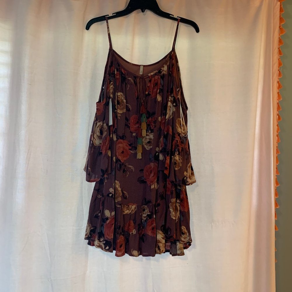 Purple with Roses Dress